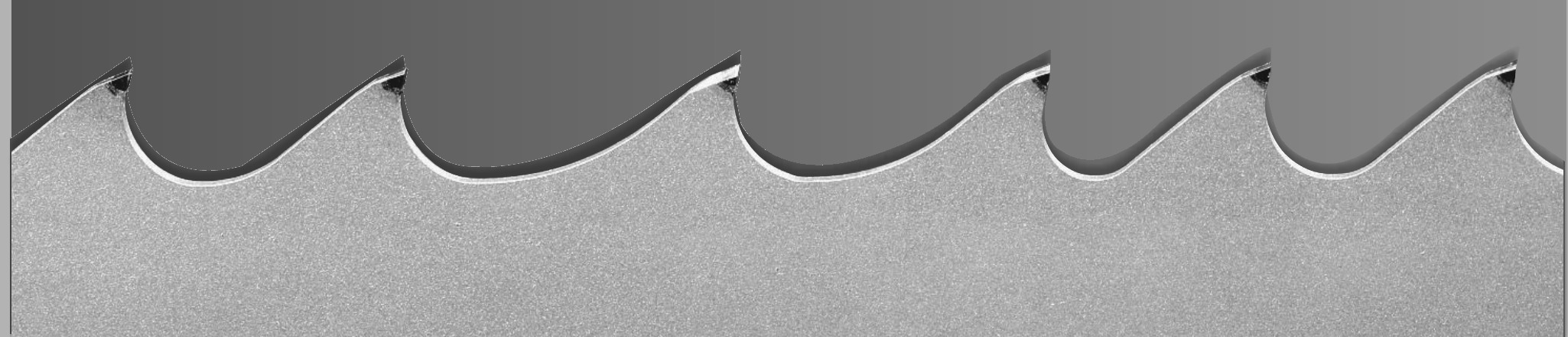 Evertec carbide bandsaw blade teeth